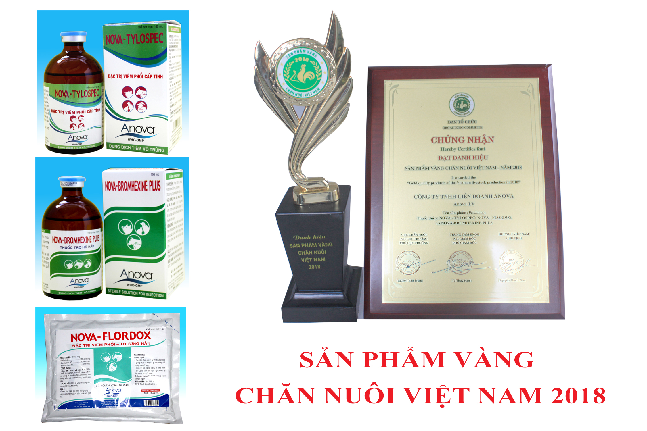 ANOVA NHẬN CHỨNG NHẬN “SẢN PHẨM VÀNG CHĂN NUÔI VIỆT NAM 2018”